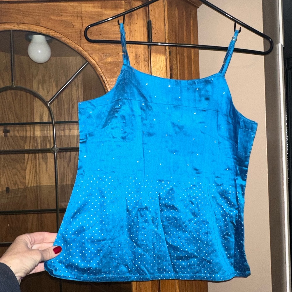 Turquoise Cami Top. Adjustable. Silver accents. MUST BE BUNDLED (T)